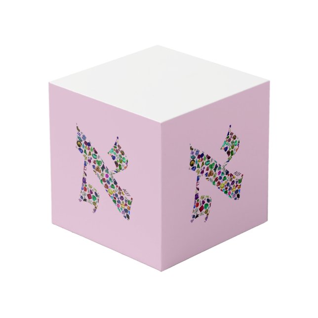 Cubo Letra hebrea ALEF (Angulo Anverso)