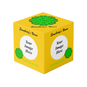 Cubo Lime Green Flower Ribbon Tmplt por Kenneth Yoncich