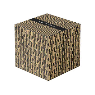 Cubo Llave Meandro Griega Marrón, Personaliza tu Nombre