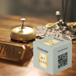 Cubo Logo de bienvenida Tabla de menús verde oliva con 