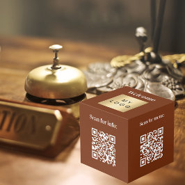 Cubo Logo de la empresa de bienvenida QR códigos de inf