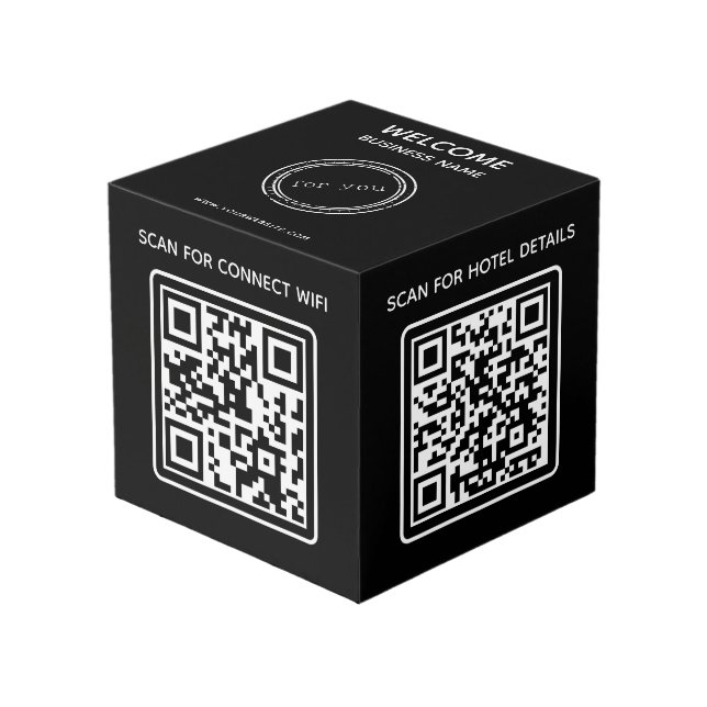 Cubo Logo de negocios de hotel Código QR Wifi Otra tabl (Angulo Anverso)