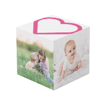 Mamá Collage de fotos familiar de corazón rosado m