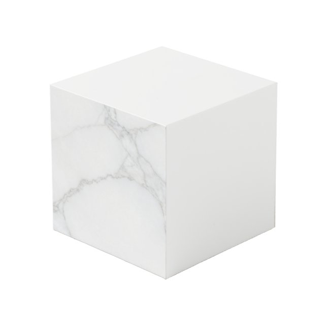 Cubo Mármol Blanco (Angulo Anverso)
