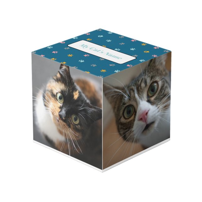 Cubo Mascota personalizado Keepsake para gatos o perros (Angulo Anverso)