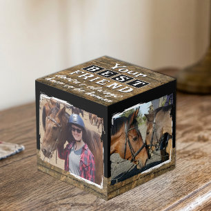 Cubo Mejor amigo caballo 4 foto marrón negro rústico