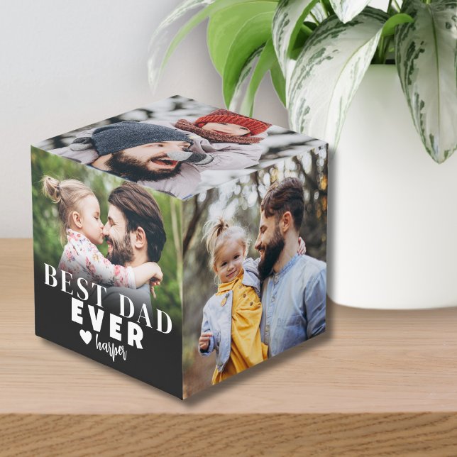 Cubo Mejor Papá Foto Personalizada (Best Dad Personalized Photo cube)