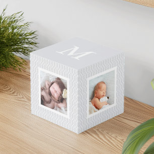 Cubo Moda Gray Trellis Pattern Monograma Foto