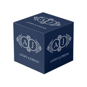 Cubo Monogram initials wedding  frame minimal design 