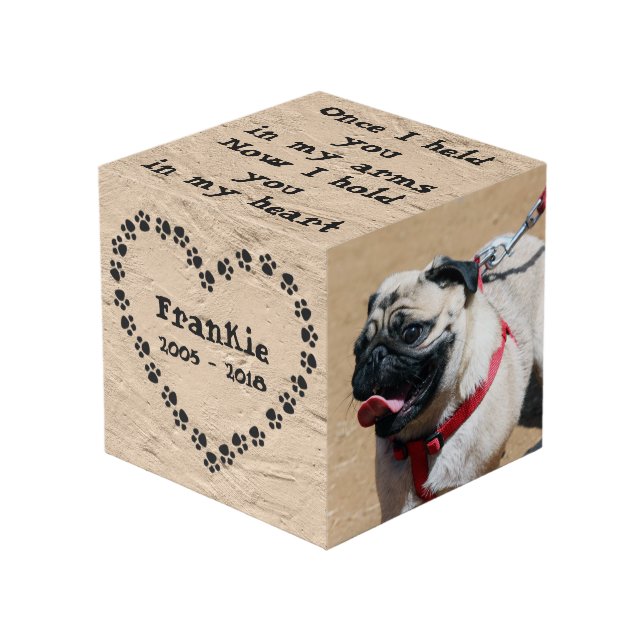 Cubo Monumento personalizado del perro (Angulo Anverso)