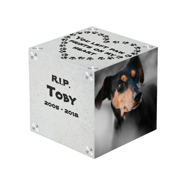 Cubo Monumento personalizado del perro (Angulo Anverso)