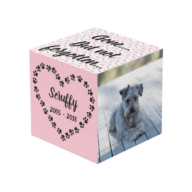 Cubo Monumento personalizado del perro (Angulo Anverso)