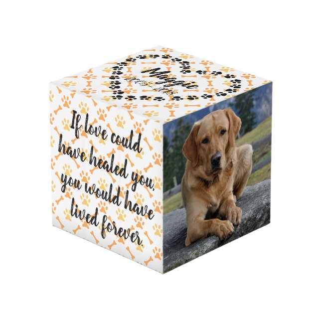 Cubo Monumento personalizado del perro (Angulo Anverso)