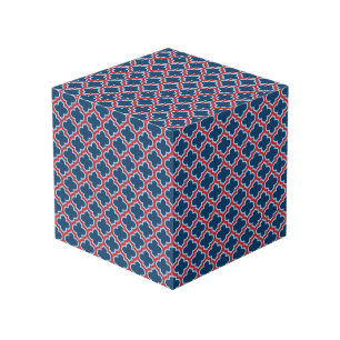 Cubo Mosaicos marroquíes azules y rojos, Entramado, Cua