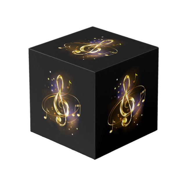 Cubo Música de Clave de Sol de Oro (Angulo Anverso)