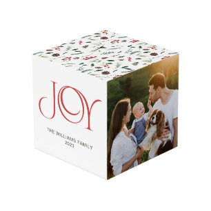 Cubo Navidades botánicos de Joy Rojo Berry moderno 3 Fo
