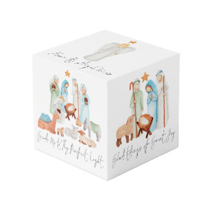 Cubo Navidades de Natividad Ilustracion Carol Letras