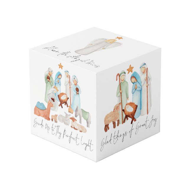 Cubo Navidades de Natividad Ilustracion Carol Letras (Angulo Anverso)