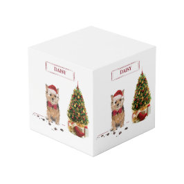Cubo Navidades divertidos de Norfolk Terrier con árbol