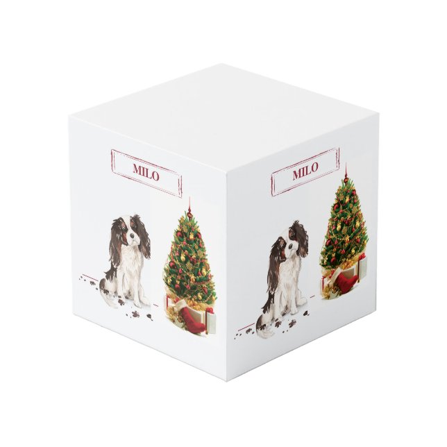 Cubo Navidades divertidos de Tri-Color King Charles Spa (Angulo Anverso)