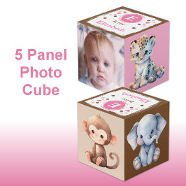 Cubo Nombre de foto de animalito lindo para cuarto de b