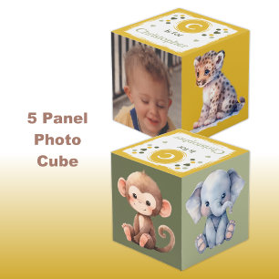 Cubo Nombre de foto de bebé leopardo lindo para guarder