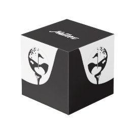 Cubo Nombre personalizado Hola Golf blanco y negro