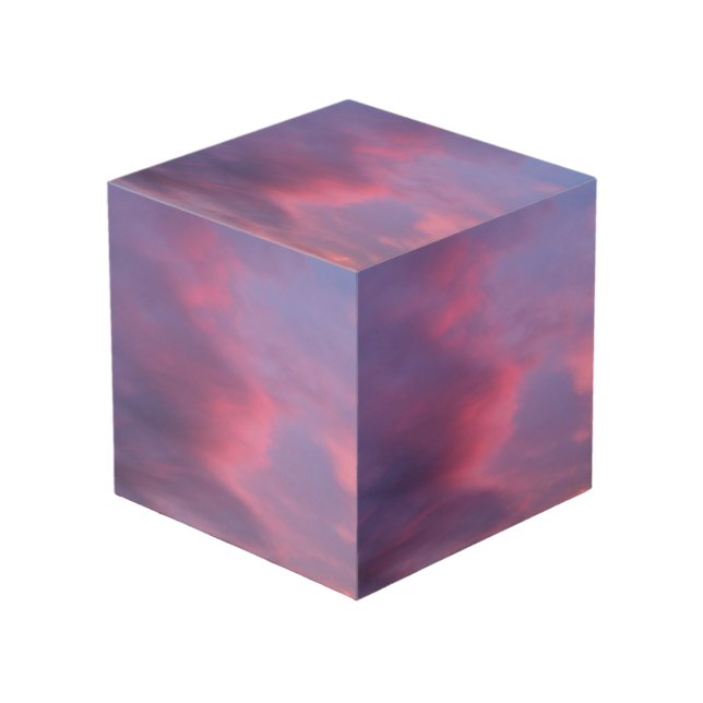 Cubo Nubes Rosadas Azules (Angulo Anverso)