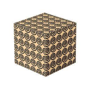 Cubo Olas Patrón Llave Meandro Griego Marrón