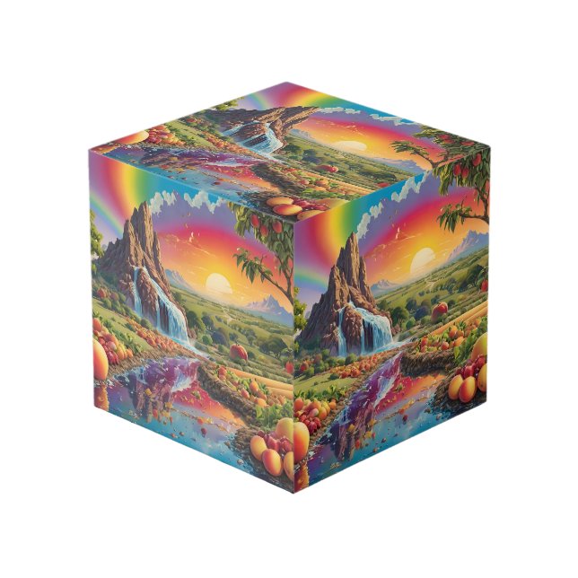 Cubo Paisaje Fruta del Espectro Arcoiris (Angulo Anverso)