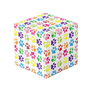 Cubo Pasta de colores, patas de perro, patas de gato