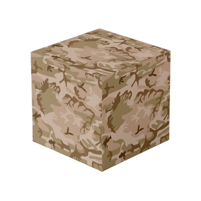 Cubo Patrón de camuflaje del desierto, patrón militar,  (Angulo Anverso)