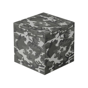 Cubo Patrón de camuflaje gris, patrón militar, ejército