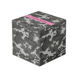 Cubo Patrón de camuflaje gris, su nombre, Personalizar