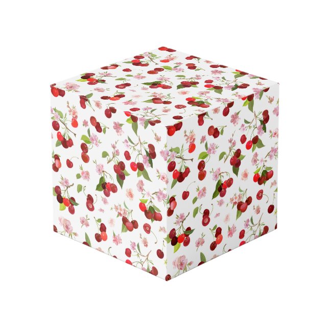 Cubo Patrón de cerezas 1 (Angulo Anverso)