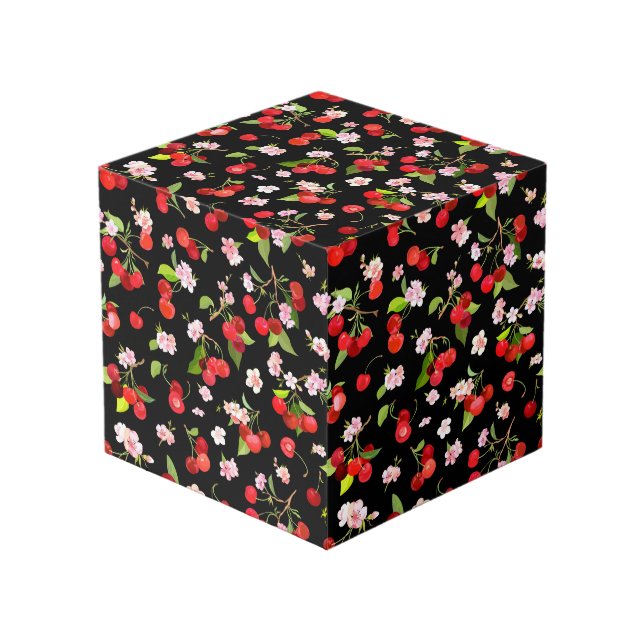 Cubo Patrón de cerezas 1 (Angulo Anverso)