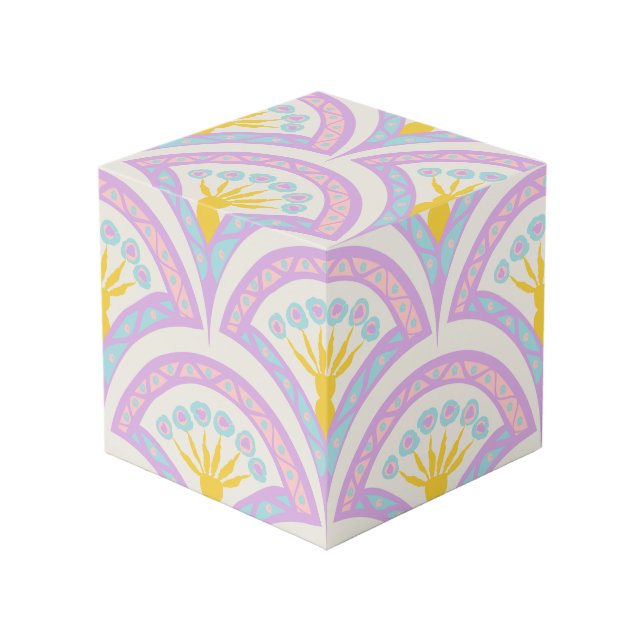 Cubo patrón de concha de colores pastel (Angulo Anverso)