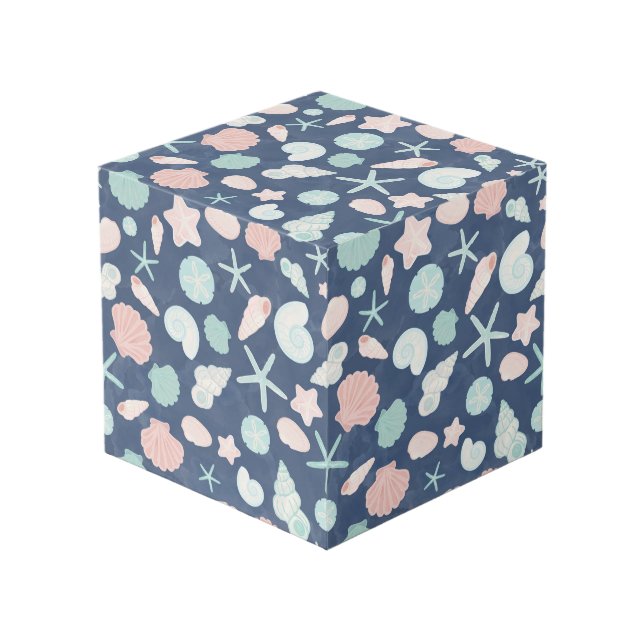 Cubo patrón de conchas marinas (Angulo Anverso)