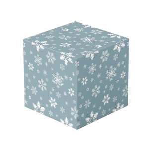 Cubo Patrón de copos de nieve, copos de nieve blancos, 