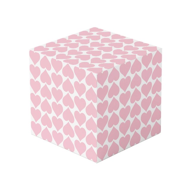 Cubo Patrón de corazón rosado, romántico, amor (Angulo Anverso)