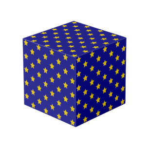 Cubo Patrón de estrellas de oro, azul marino, exclusivo