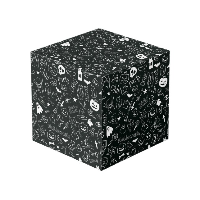 Cubo Patrón de Halloween (Angulo Anverso)