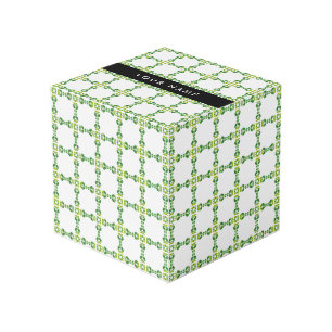Cubo Patrón de Hoja, Hojas Verdes, Tu Nombre