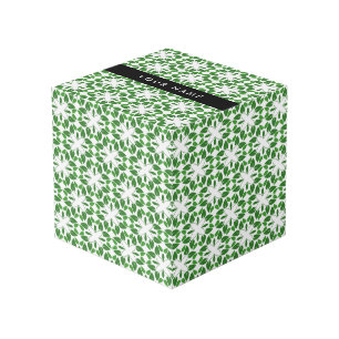 Cubo Patrón de Hoja, Hojas Verdes, Tu Nombre