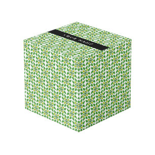 Cubo Patrón de Hoja, Hojas Verdes, Tu Nombre