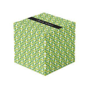 Cubo Patrón de Hoja, Hojas Verdes, Tu Nombre