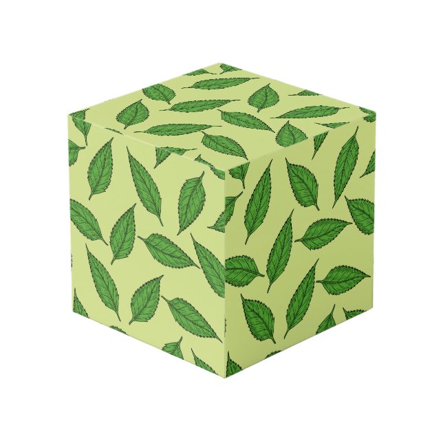 Cubo Patrón de hojas, patrón de hojas, hojas de primave (Angulo Anverso)