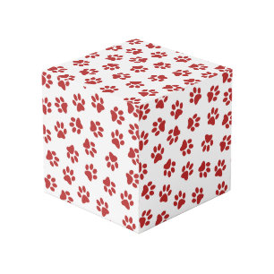 Cubo Patrón de huellas de patas, patas de perro, patas 