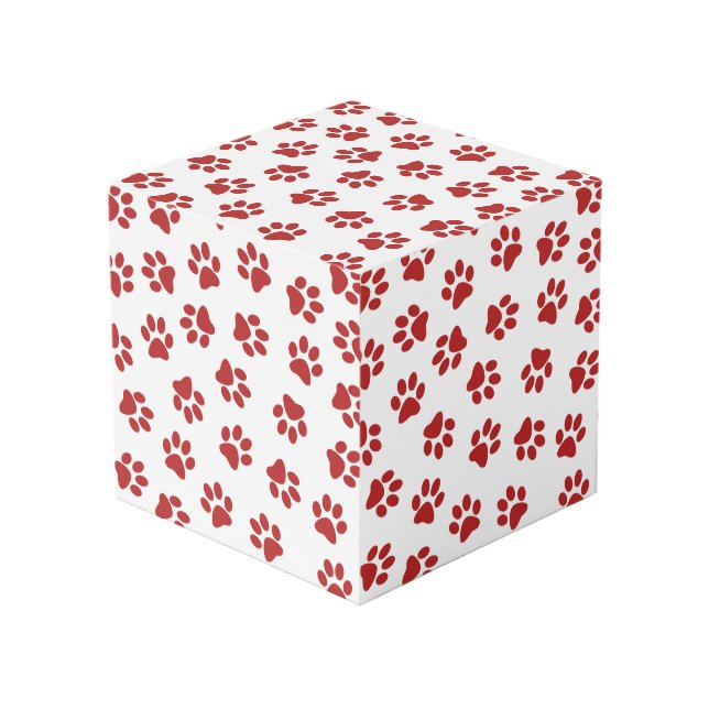 Cubo Patrón de huellas de patas, patas de perro, patas  (Angulo Anverso)