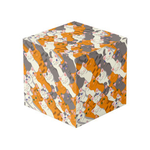 Cubo Patrón diagonal del gato negro jengibre